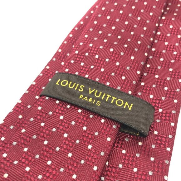 LOUIS VUITTON Dot pattern Necktie dot pattern Necktie silk wine-red - Picture 6 of 9